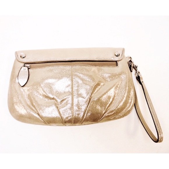 COACH Rose Gold Shimmer Clutch Wristlet - Picture 2 of 3